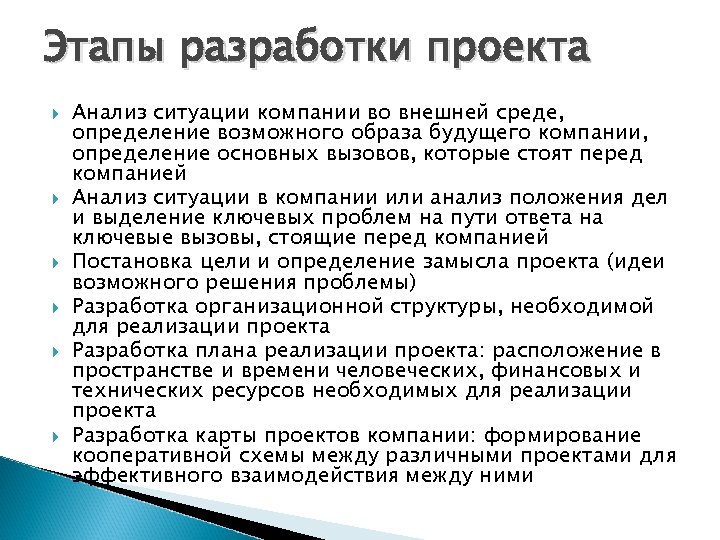 Анализ ситуации проекта