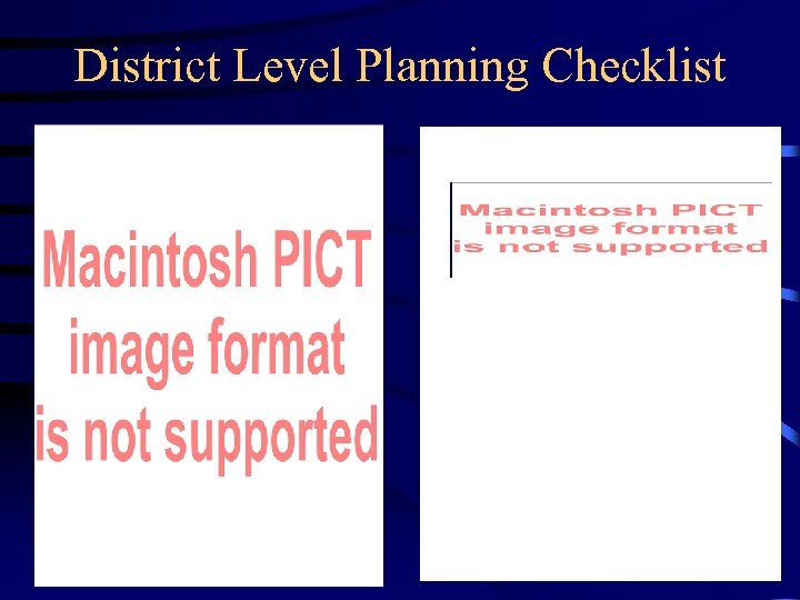 District Level Planning Checklist 