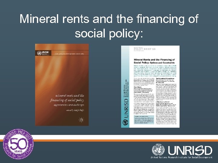 Mineral rents and the financing of social policy: 