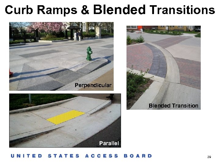 Curb Ramps & Blended Transitions Perpendicular Blended Transition Parallel 29 