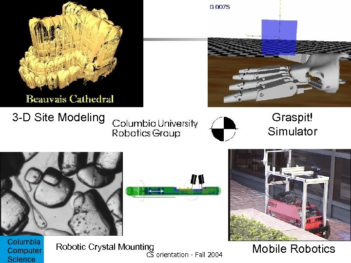 3 -D Site Modeling Computer Aided Robotic Crystal Mounting Surgery CS orientation - Fall