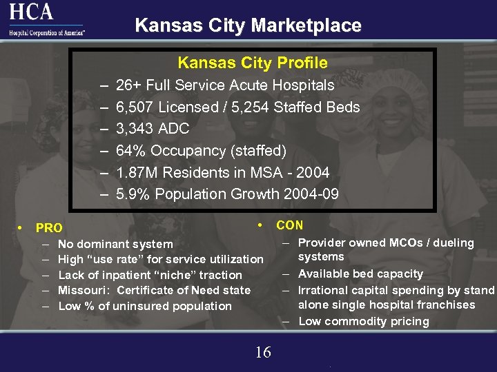 Kansas City Marketplace Kansas City Profile – – – • 26+ Full Service Acute