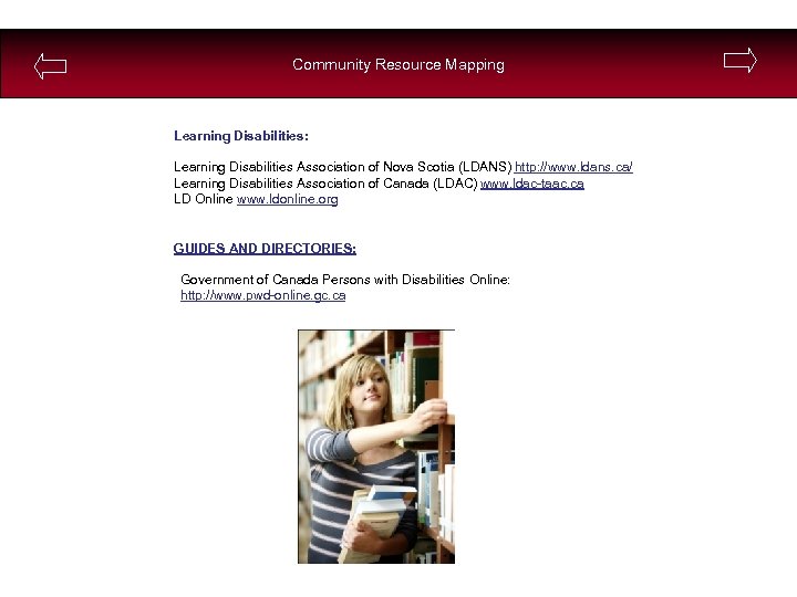 Community Resource Mapping Learning Disabilities: Learning Disabilities Association of Nova Scotia (LDANS) http: //www.