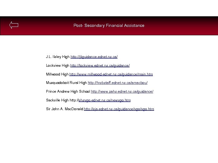 Post- Secondary Financial Assistance J. L. Ilsley High http: //jliguidance. ednet. ns. ca/ Lockview