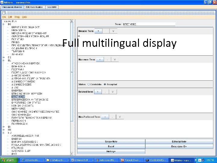 Full multilingual display 
