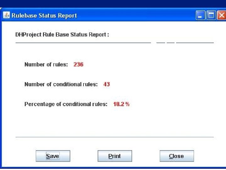 Rulebase report #1 status report 