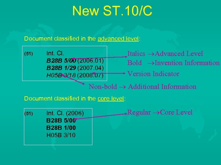 New ST. 10/C Document classified in the advanced level: (51) Int. Cl. B 28