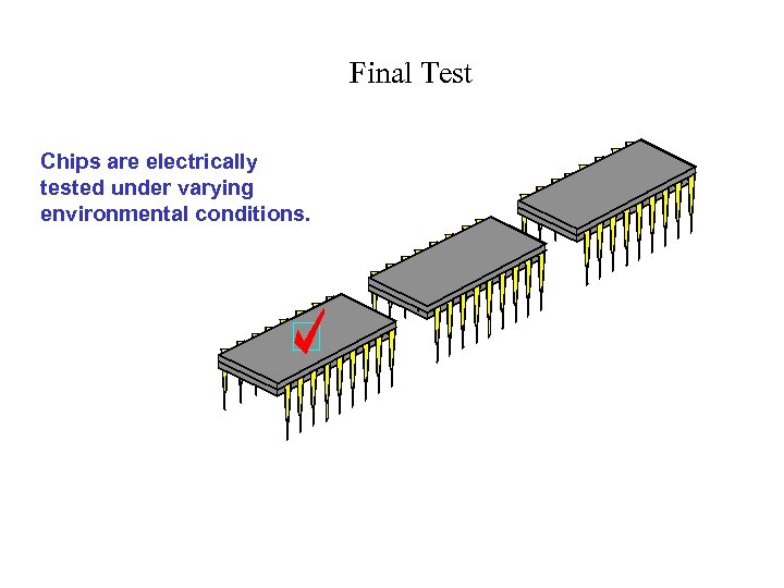 Final Test Chips are electrically tested under varying environmental conditions. 