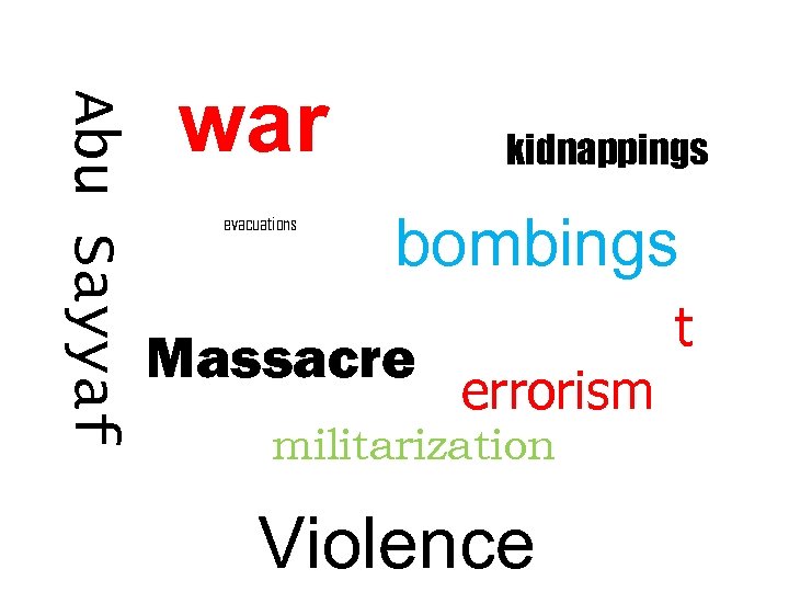 Abu Sayyaf war evacuations kidnappings bombings Massacre errorism militarization Violence t 