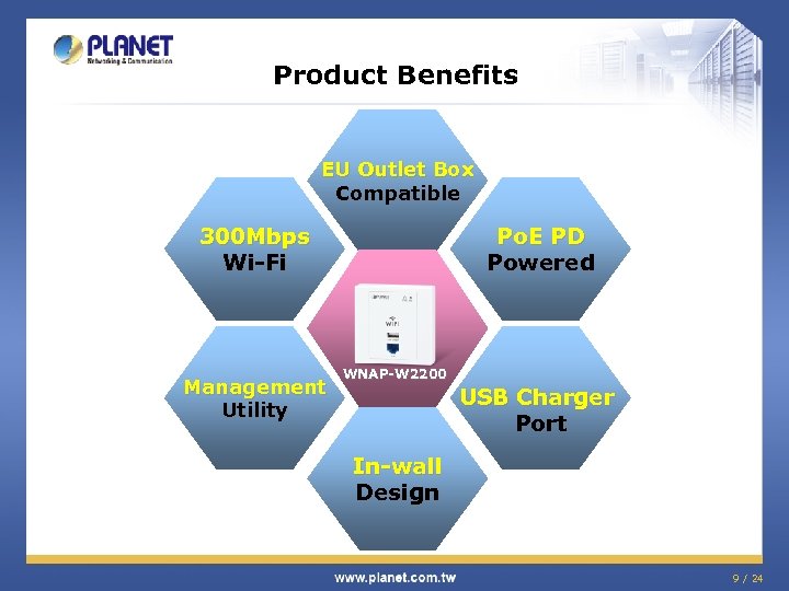 Product Benefits EU Outlet Box Compatible 300 Mbps Wi-Fi Management Utility Po. E PD