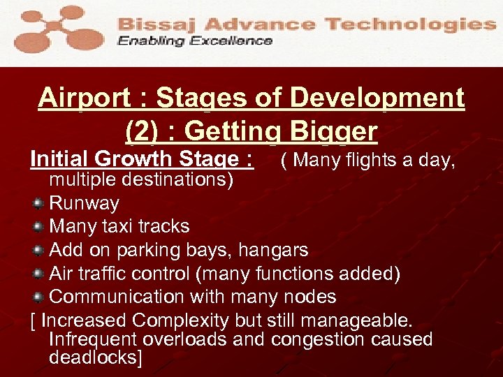 Airport : Stages of Development (2) : Getting Bigger Initial Growth Stage : (