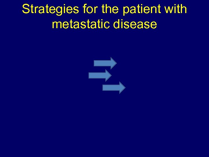 Strategies for the patient with metastatic disease 