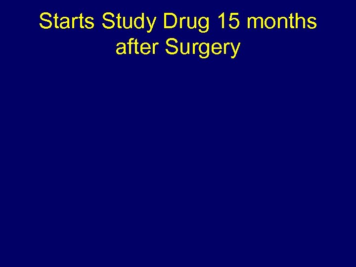 Starts Study Drug 15 months after Surgery 