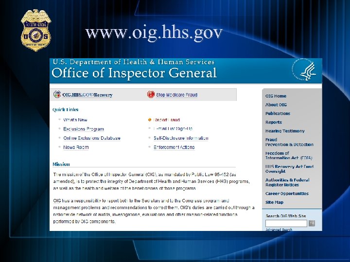 www. oig. hhs. gov 