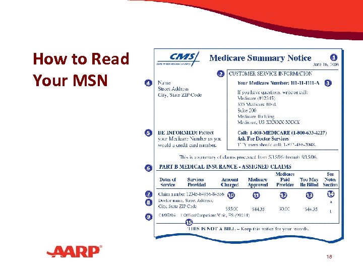 How to Read Your MSN 18 