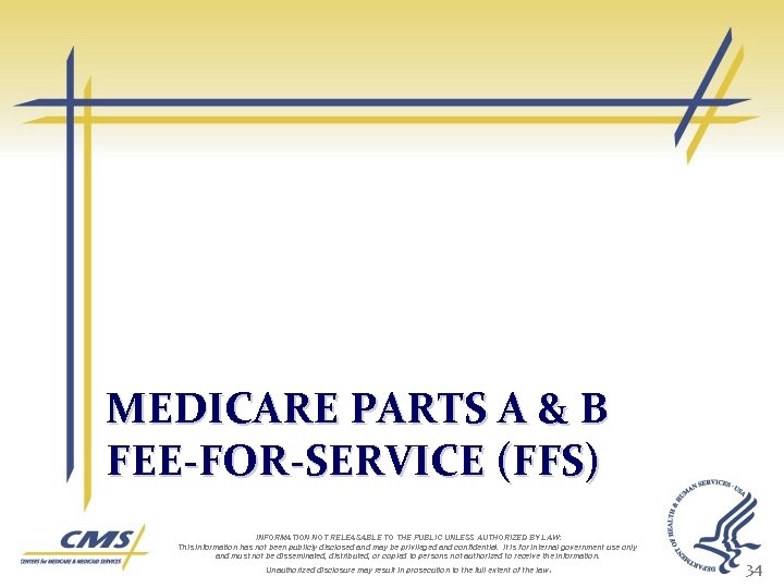 MEDICARE PARTS A & B FEE-FOR-SERVICE (FFS) INFORMATION NOT RELEASABLE TO THE PUBLIC UNLESS