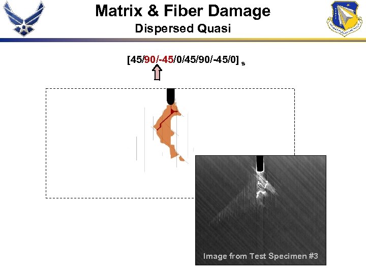 Matrix & Fiber Damage Dispersed Quasi [45/90/-45/0/45/90/-45/0] s Image from Test Specimen #3 