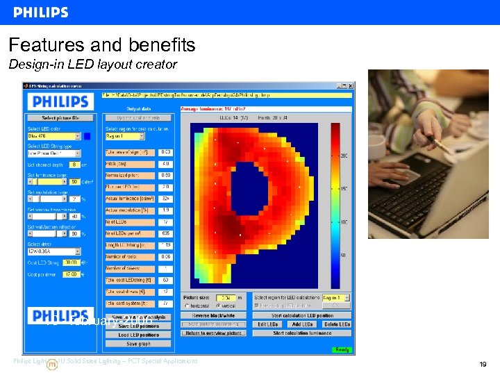 Features and benefits Design-in LED layout creator 10 - february-2006 Philips Lighting BU Solid