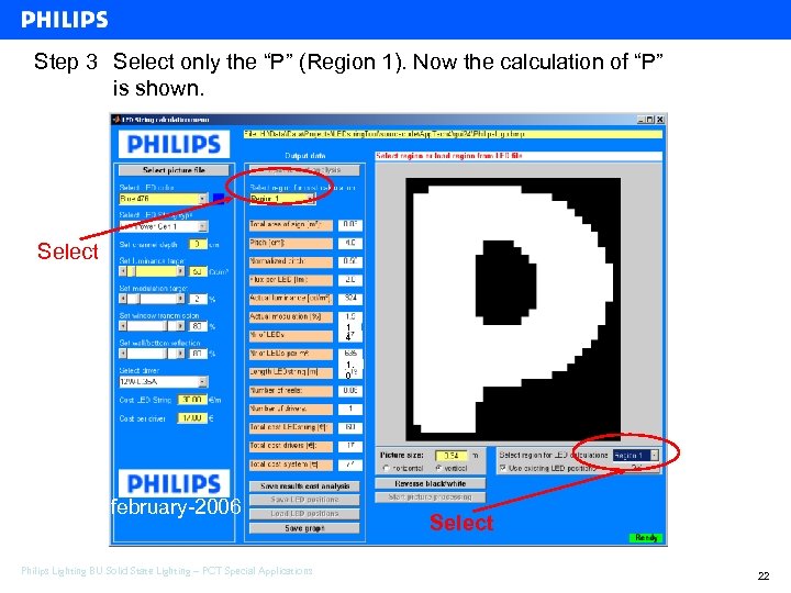 Step 3 Select only the “P” (Region 1). Now the calculation of “P” is