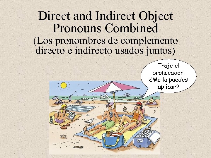 Direct and Indirect Object Pronouns Combined (Los pronombres de complemento directo e indirecto usados