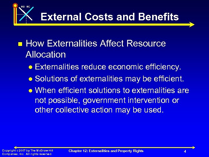 MB MC External Costs and Benefits n How Externalities Affect Resource Allocation Externalities reduce