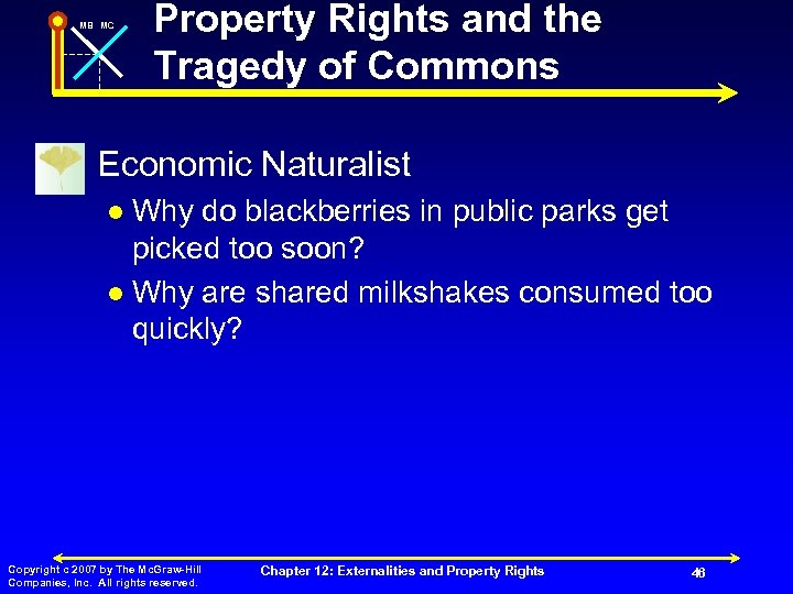 MB MC n Property Rights and the Tragedy of Commons Economic Naturalist Why do