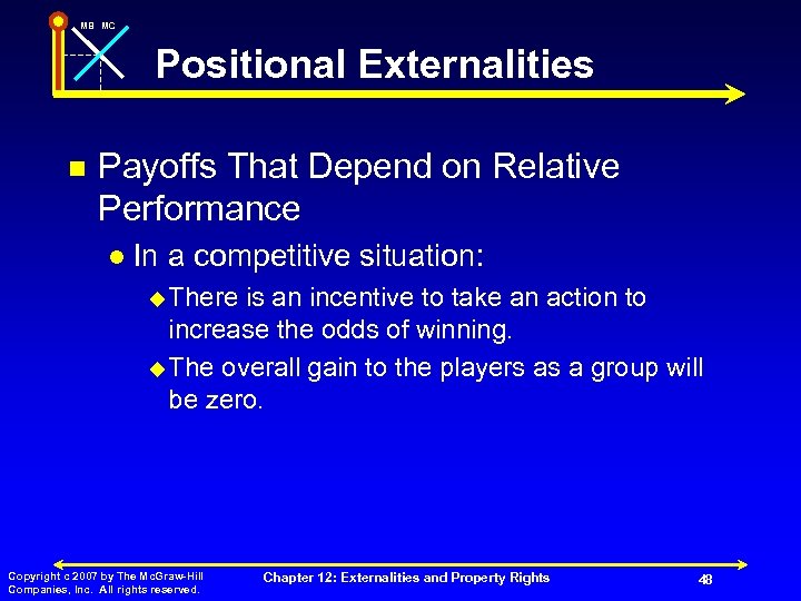 MB MC Positional Externalities n Payoffs That Depend on Relative Performance l In a