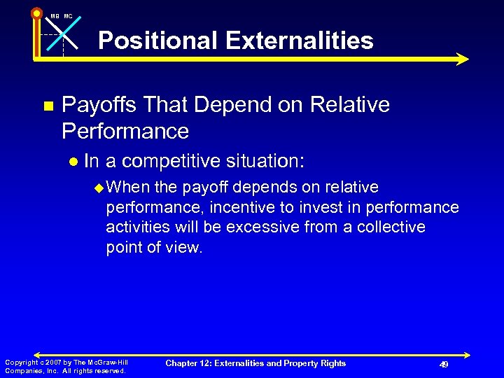 MB MC Positional Externalities n Payoffs That Depend on Relative Performance l In a