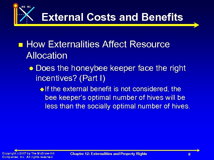 MB MC External Costs and Benefits n How Externalities Affect Resource Allocation l Does