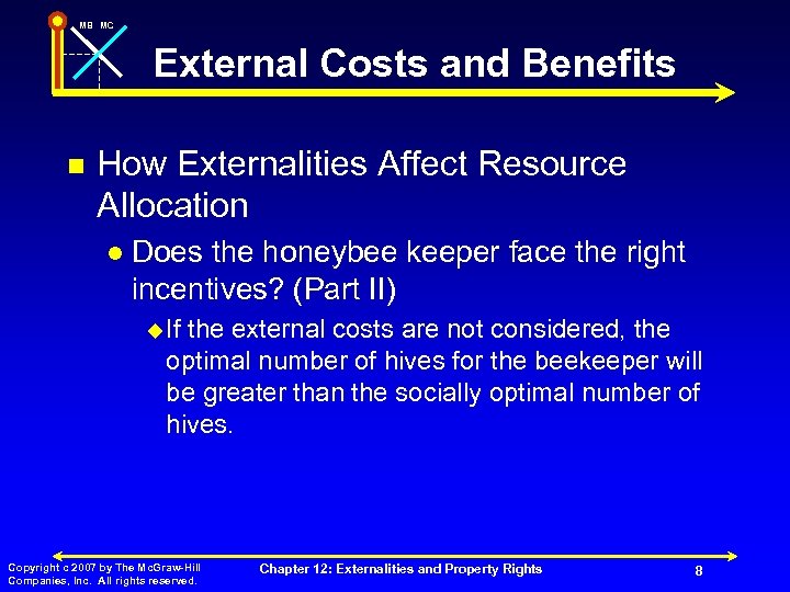 MB MC External Costs and Benefits n How Externalities Affect Resource Allocation l Does