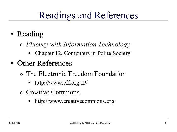 Readings and References • Reading » Fluency with Information Technology • Chapter 12, Computers