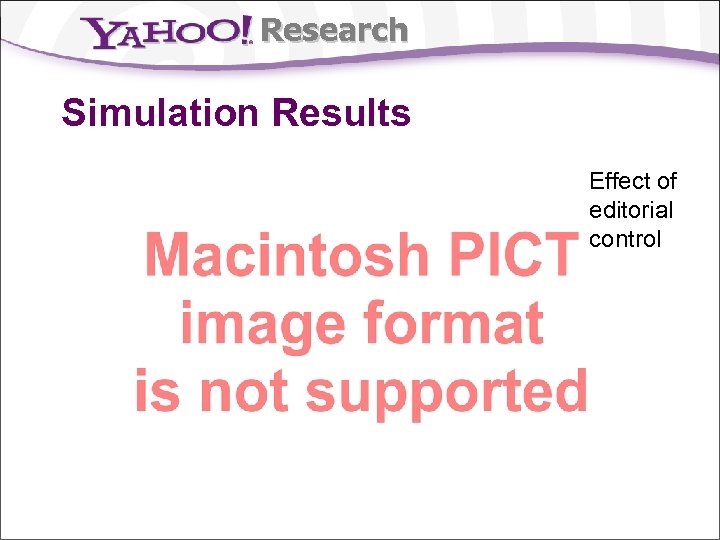 Research Simulation Results Effect of editorial control 