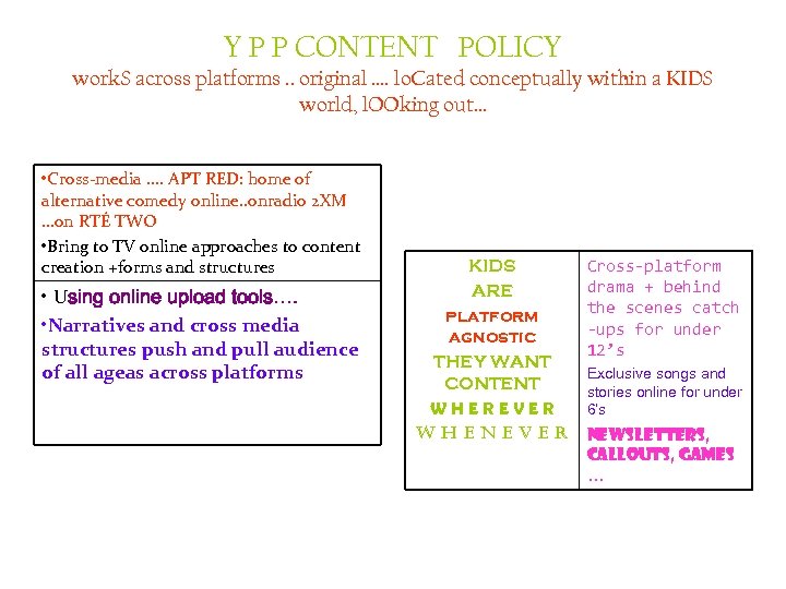 Y P P CONTENT POLICY work. S across platforms. . original …. lo. Cated