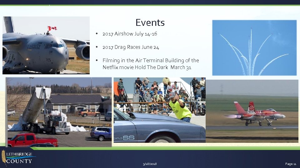 Events • 2017 Airshow July 14 -16 • 2017 Drag Races June 24 •