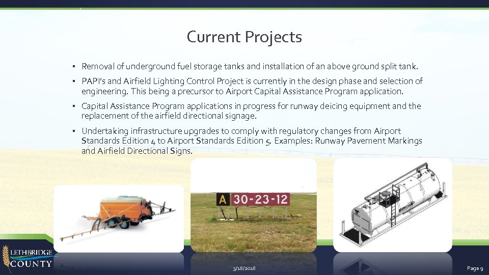 Current Projects § Removal of underground fuel storage tanks and installation of an above