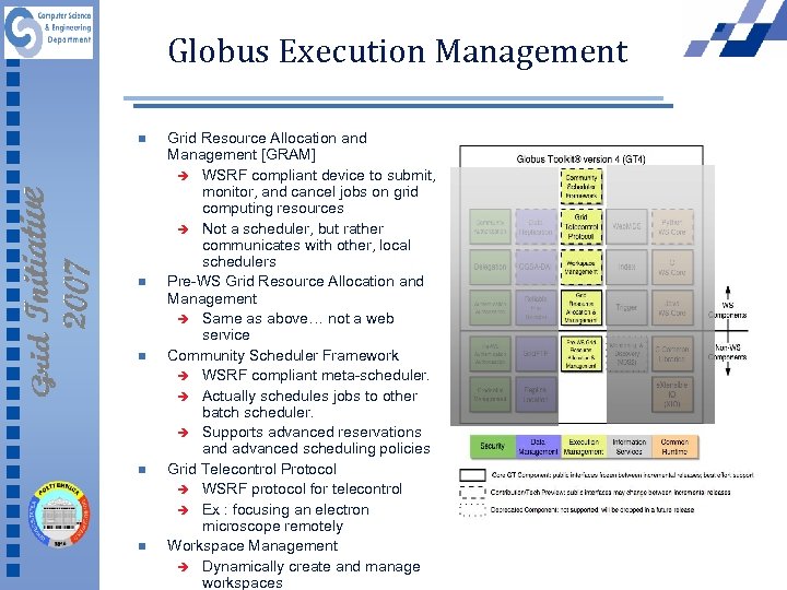 Globus Execution Management n n n Grid Resource Allocation and Management [GRAM] è WSRF