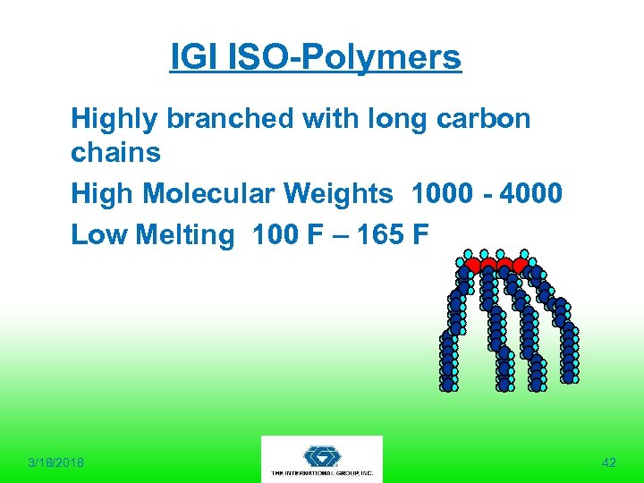 IGI ISO-Polymers Highly branched with long carbon chains High Molecular Weights 1000 - 4000
