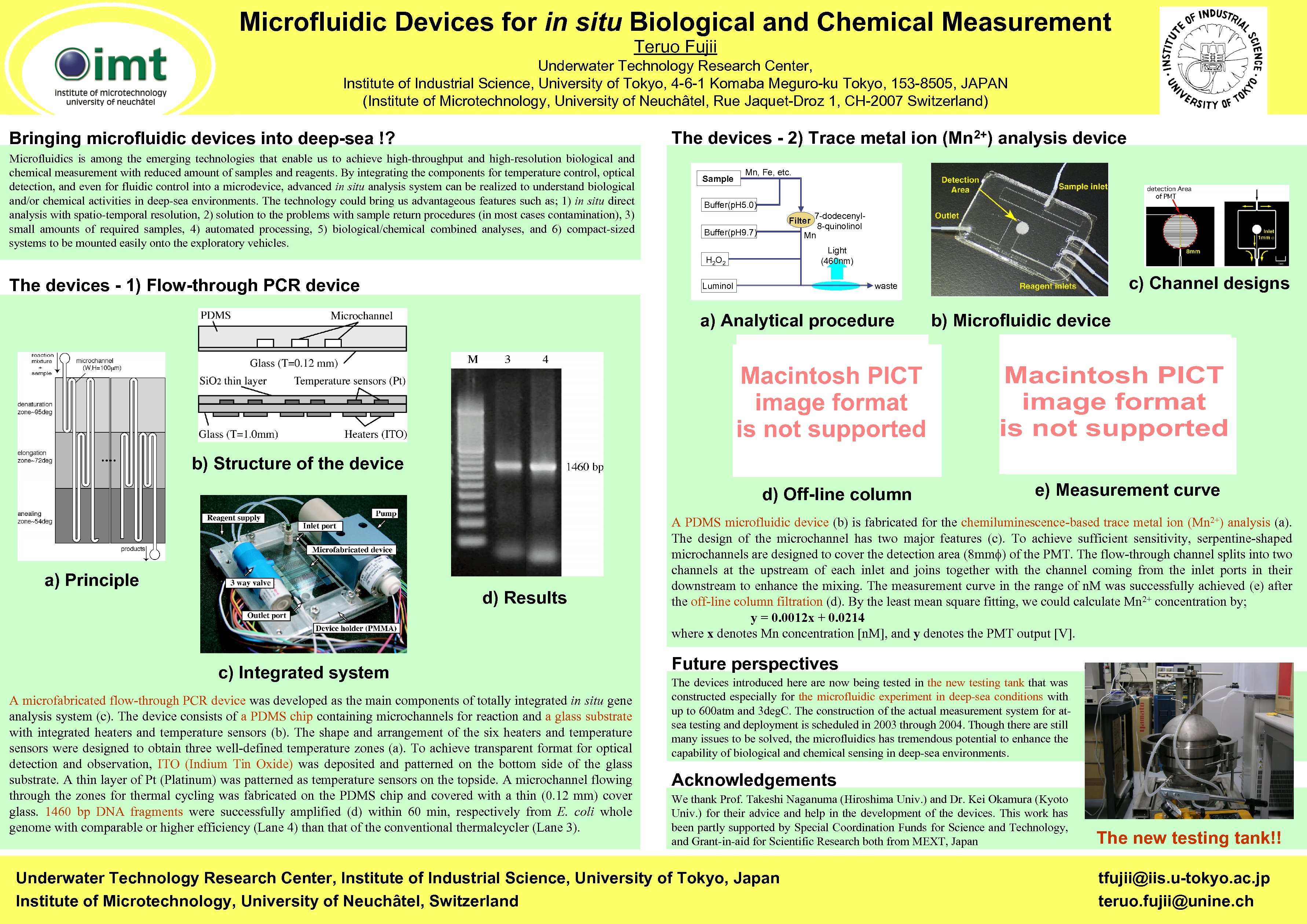 Microfluidic Devices for in situ Biological and Chemical Measurement Teruo Fujii Underwater Technology Research