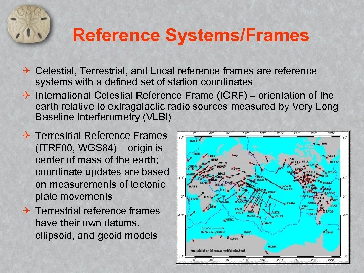 Reference Systems/Frames Q Celestial, Terrestrial, and Local reference frames are reference systems with a
