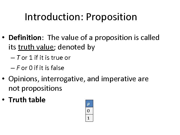 Proposition Definition