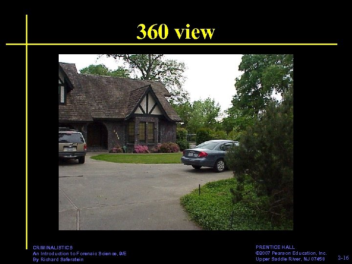 360 view CRIMINALISTICS An Introduction to Forensic Science, 9/E By Richard Saferstein PRENTICE HALL