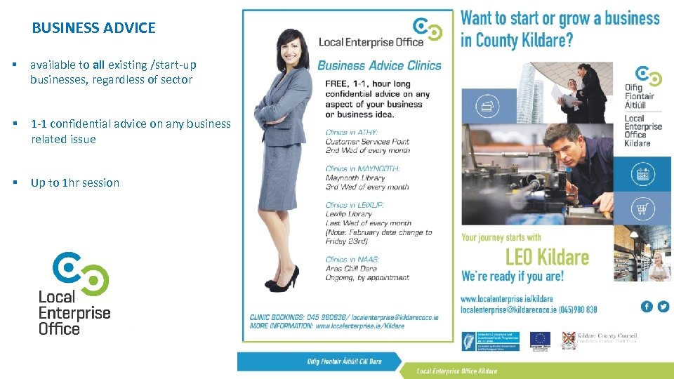 BUSINESS ADVICE § available to all existing /start-up businesses, regardless of sector § 1