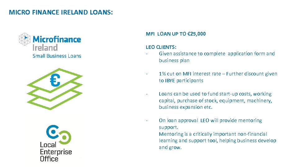 MICRO FINANCE IRELAND LOANS: MFI LOAN UP TO € 25, 000 LEO CLIENTS: Given