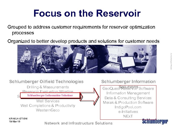 Focus on the Reservoir Grouped to address customer requirements for reservoir optimization processes Organized