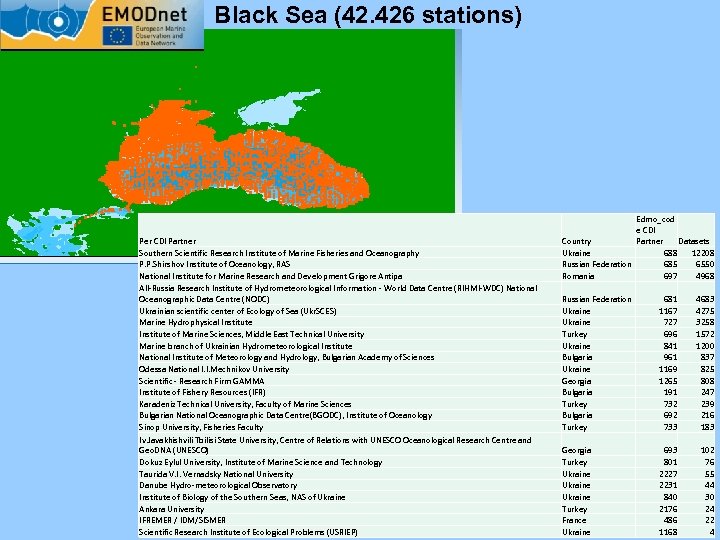 Black Sea (42. 426 stations) Per CDI Partner Southern Scientific Research Institute of Marine