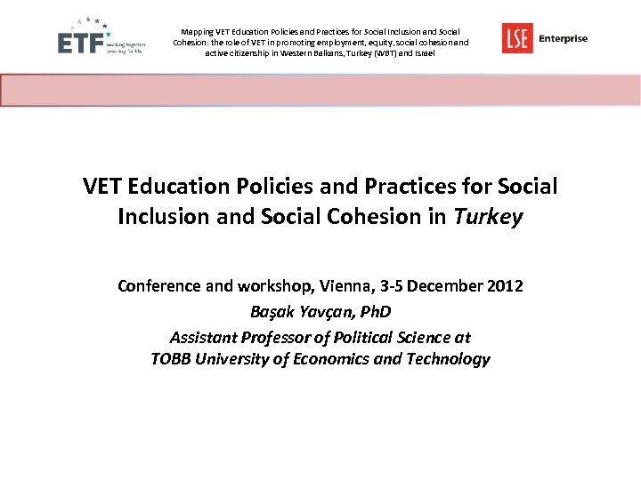 Mapping VET Education Policies and Practices for Social Inclusion and Social Cohesion: the role