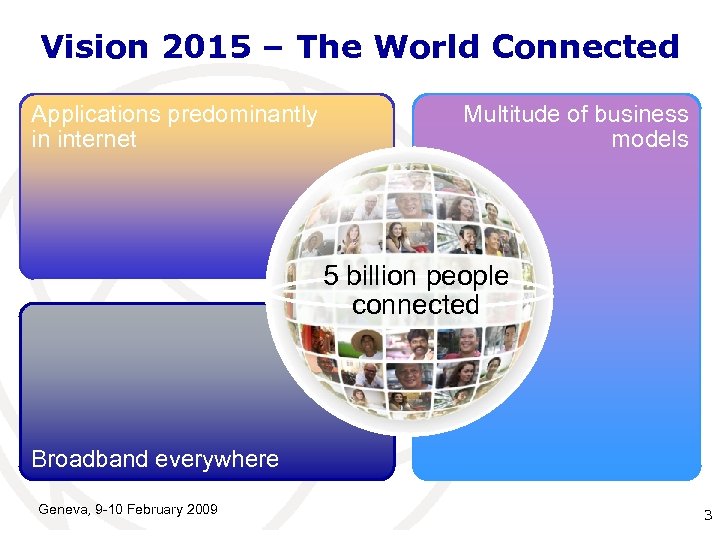 Vision 2015 – The World Connected Applications predominantly in internet Multitude of business models
