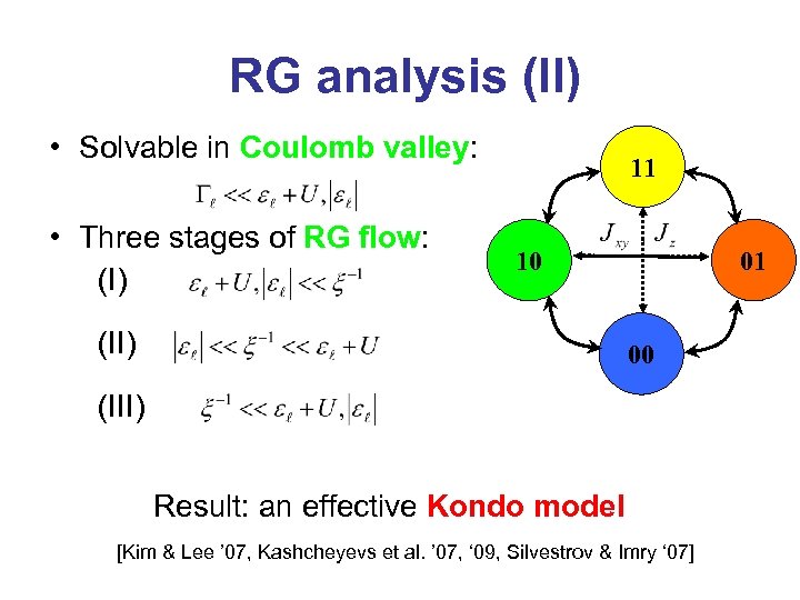 RG analysis (II) • Solvable in Coulomb valley: • Three stages of RG flow: