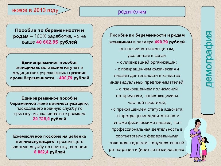 Пособие по беременности и родам – 100% заработка, но не выше 40 602, 85