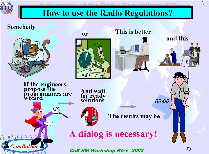 Probl ems Automation of the Radio Regulations (RR) How to use the Radio Regulations?